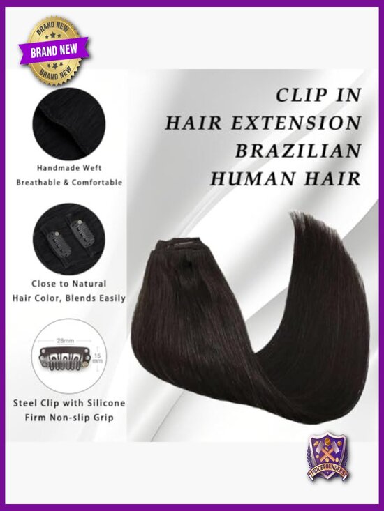 Clip In Hair Extensions Real Human Hair Straight 16 Inch Remy 90g 8 Pcs main image 6